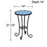 Teal Island Blue Stars 21.5" High Mosaic Tile Outdoor Accent Table