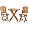 Teal Island Designs Monterey Natural Acacia Wood 3-Piece Bistro Dining Set