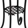 6_Teal Island Tropical Leaves 14" Black Frame Mosaic Outdoor Table more views