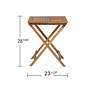 Teal Island Wood Finish Folding Bistro Table and Chairs Set