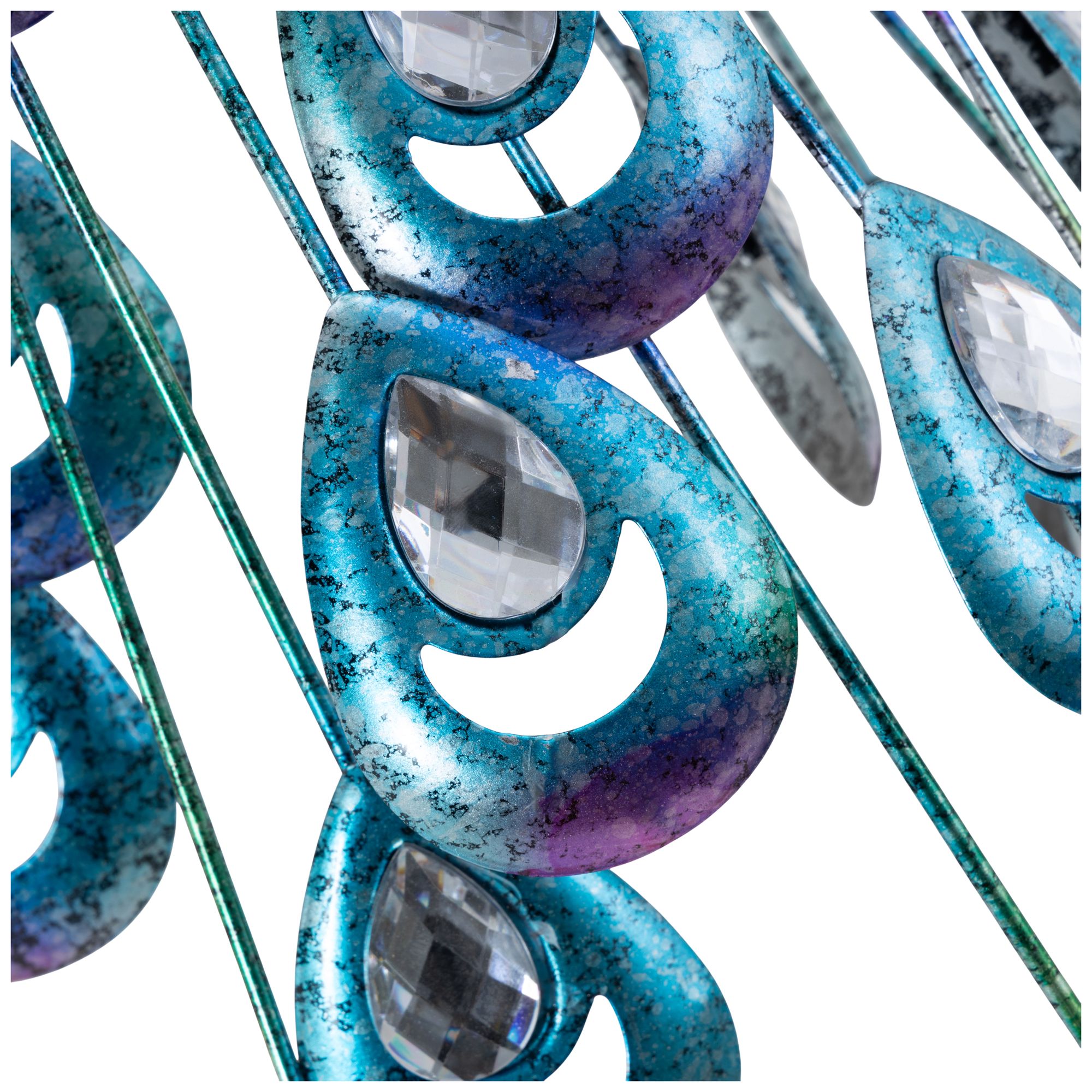 Image 2 Teal Metal Eclectic Garden Sculpture, 31" x 7" x 20" more views