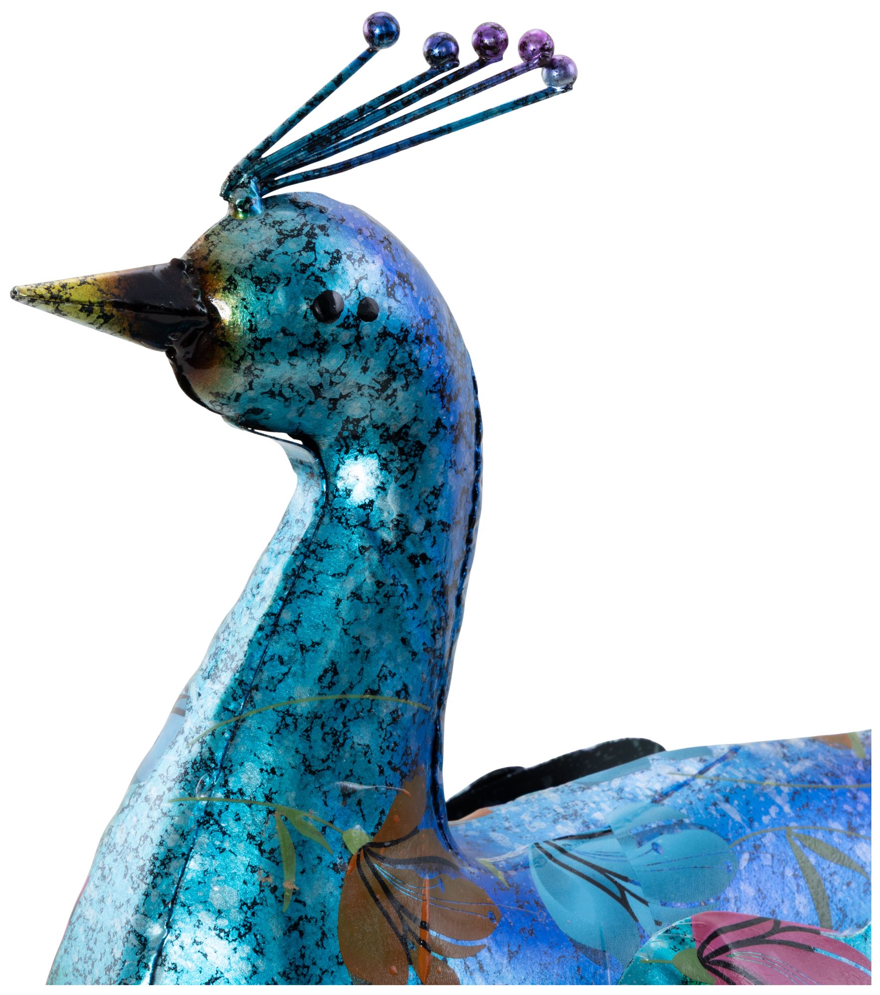 Image 3 Teal Metal Eclectic Garden Sculpture, 31" x 7" x 20" more views