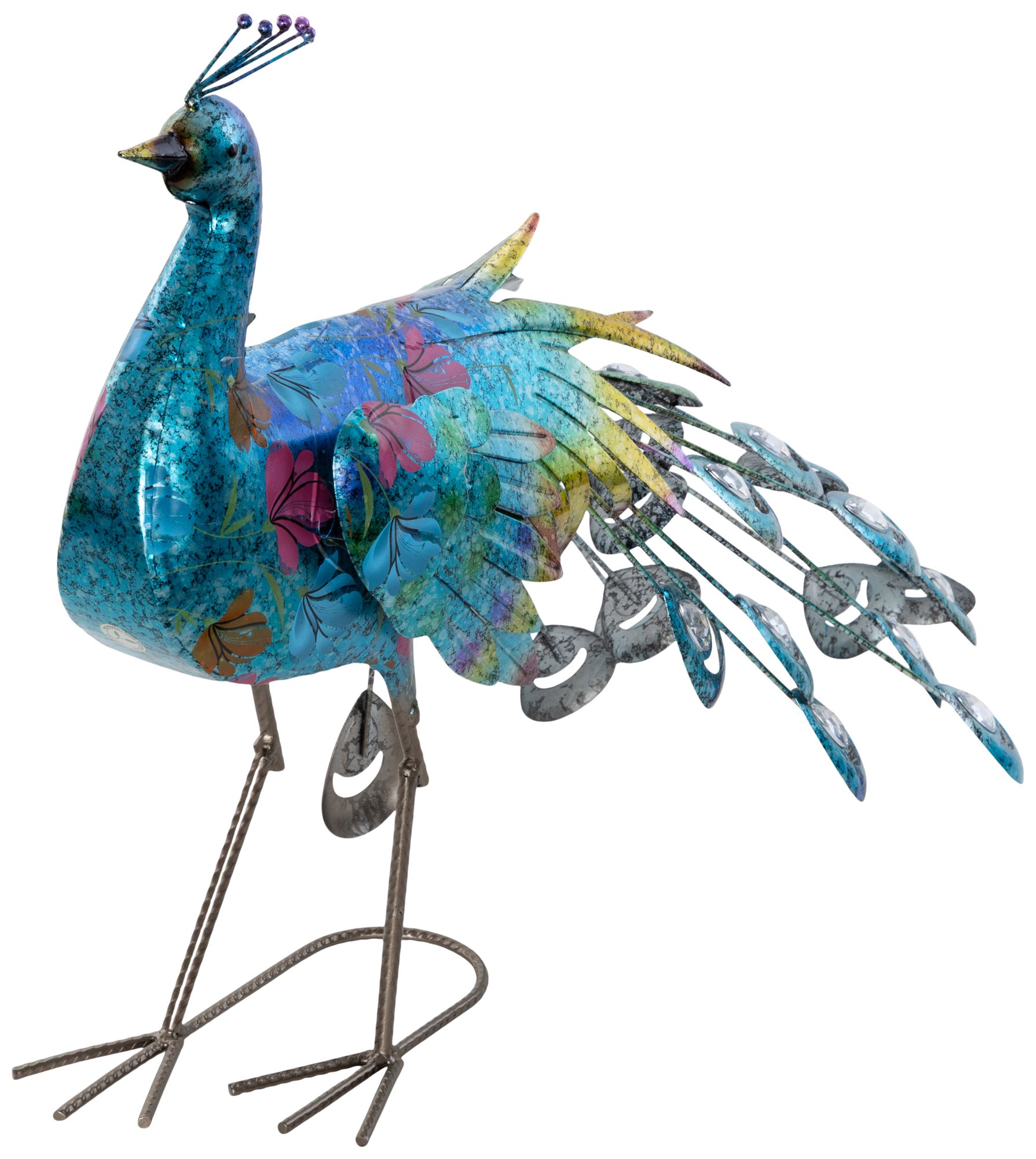 Image 6 Teal Metal Eclectic Garden Sculpture, 31" x 7" x 20" more views