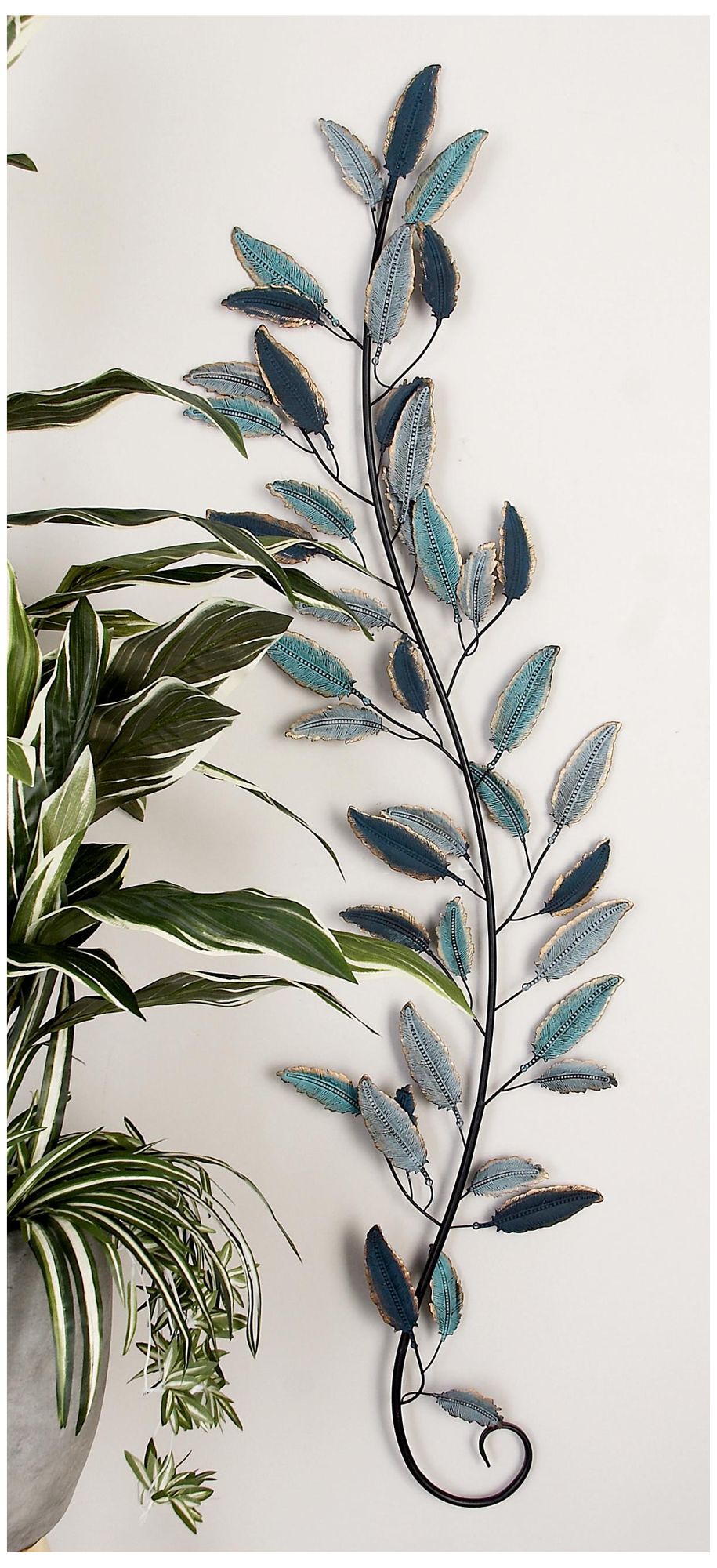 Image 3 Teal Metal Traditional Wall Decor, S/2 16"W, 59"H more views