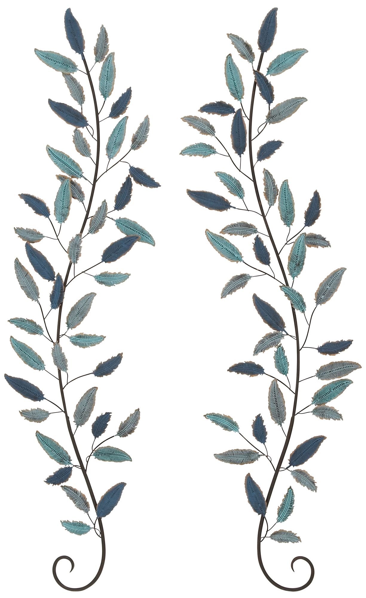 Image 5 Teal Metal Traditional Wall Decor, S/2 16"W, 59"H more views