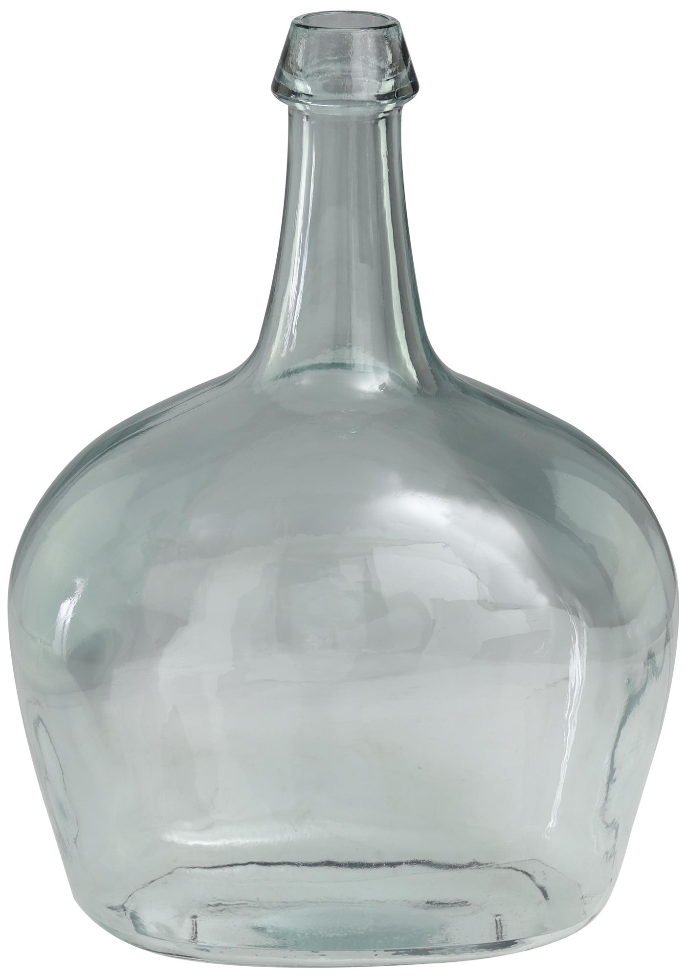 Image 2 Teal Recycled Glass Modern Vase, 11" x 8" x 15"