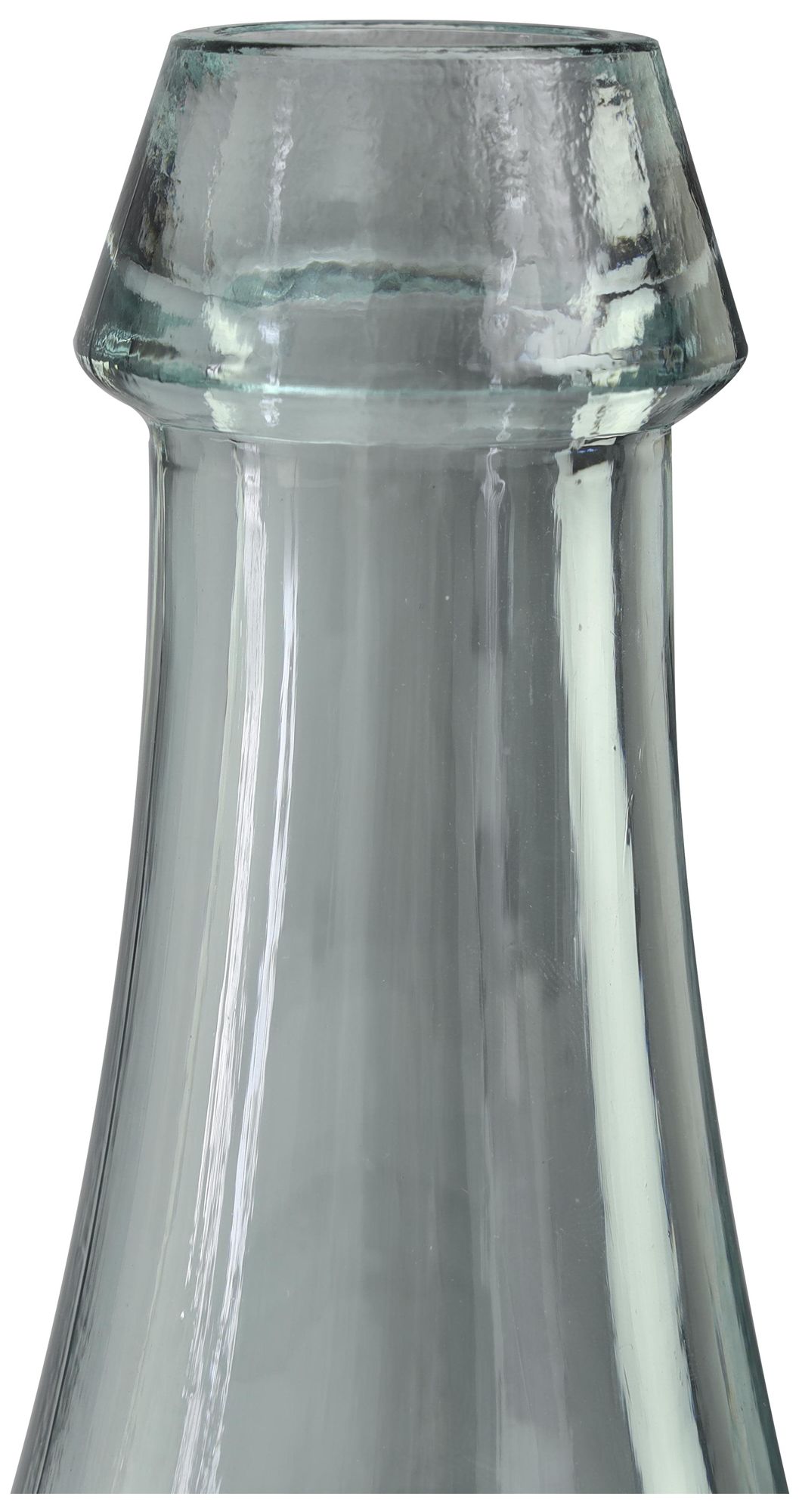 Image 3 Teal Recycled Glass Modern Vase, 11" x 8" x 15" more views