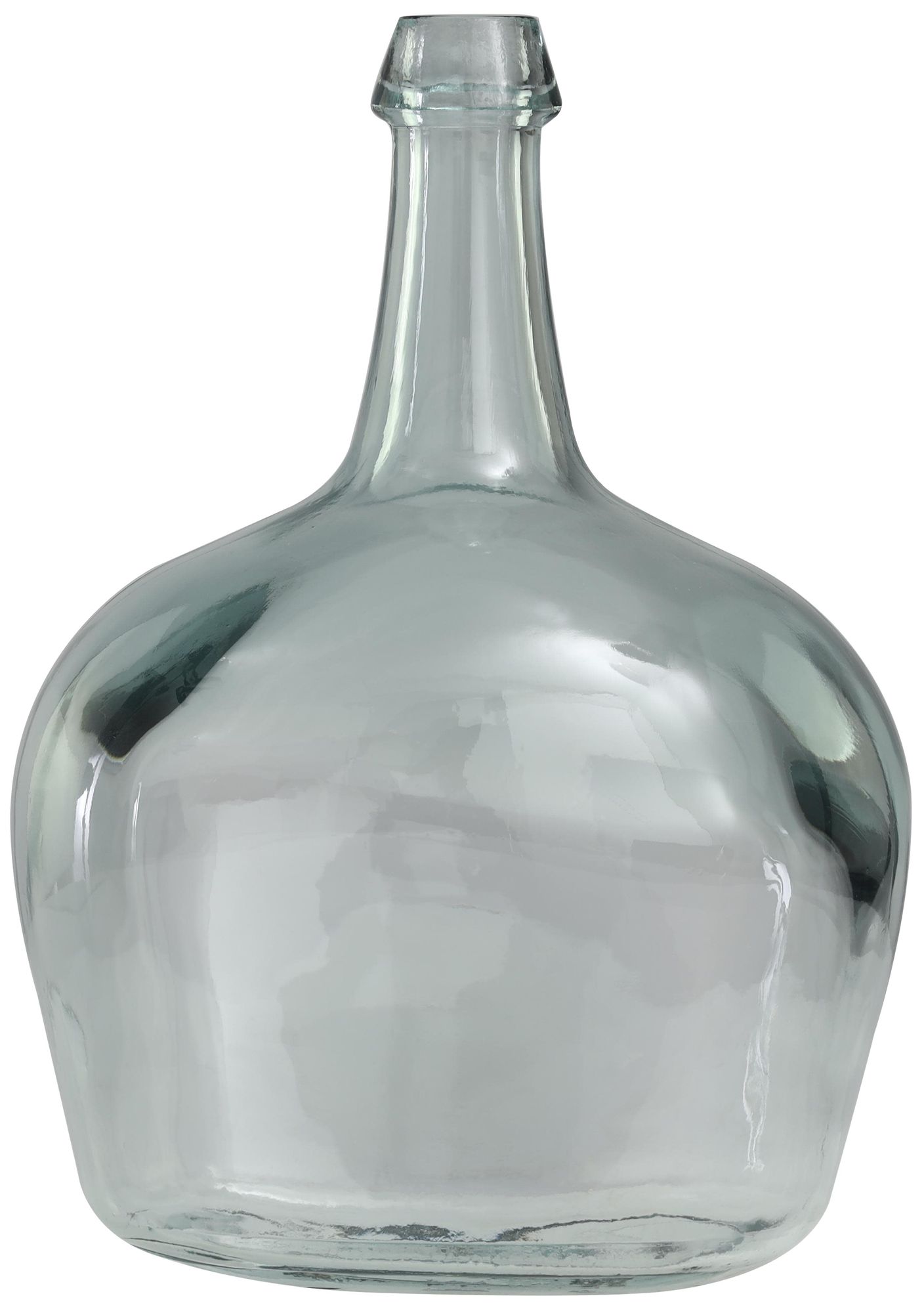 Image 4 Teal Recycled Glass Modern Vase, 11" x 8" x 15" more views