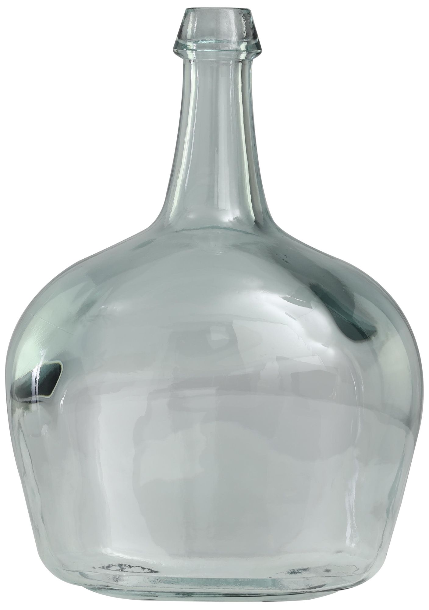 Image 5 Teal Recycled Glass Modern Vase, 11" x 8" x 15" more views