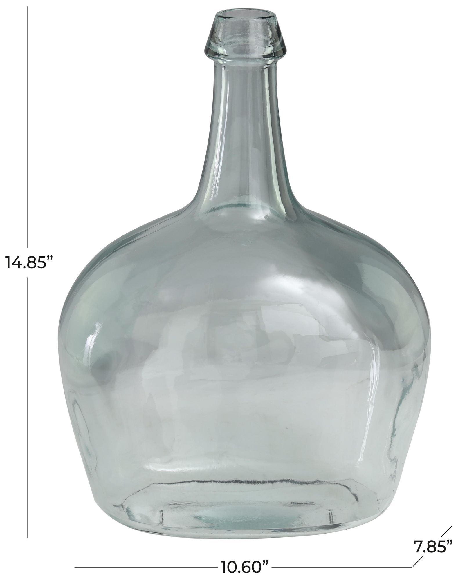 Image 6 Teal Recycled Glass Modern Vase, 11" x 8" x 15" more views