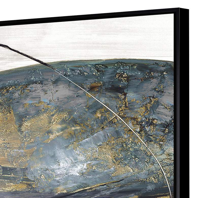 Image 2 Teal Stones I 49" Wide Framed Giclee Canvas Wall Art more views