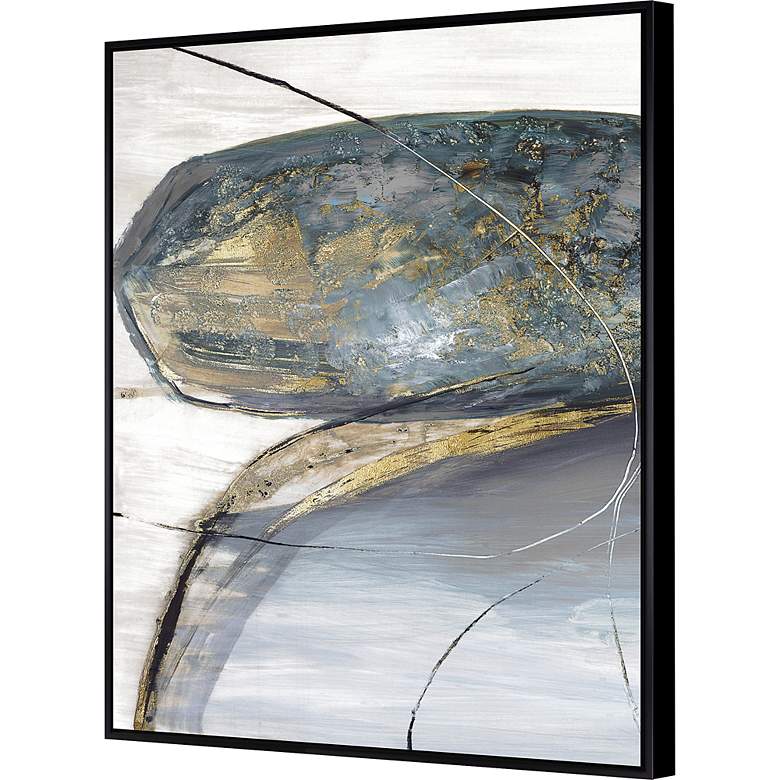Image 3 Teal Stones I 49" Wide Framed Giclee Canvas Wall Art more views