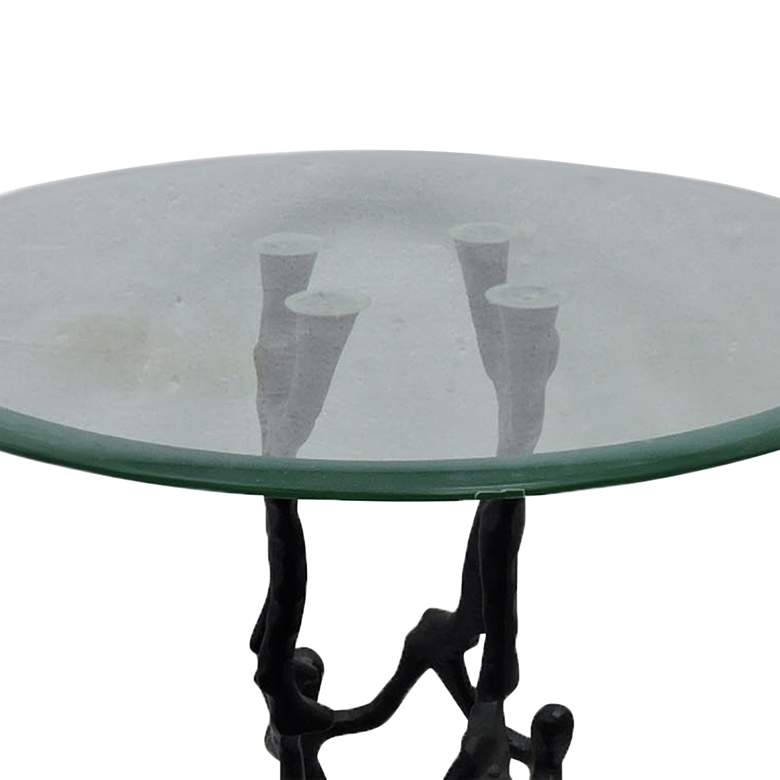 Image 2 Teamwork 18" Wide Rustic Bronze Round Accent Table more views