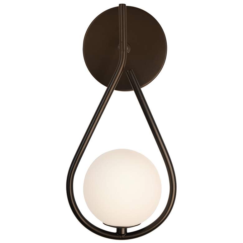Image 1 Teardrop 12" High Black Wall Sconce