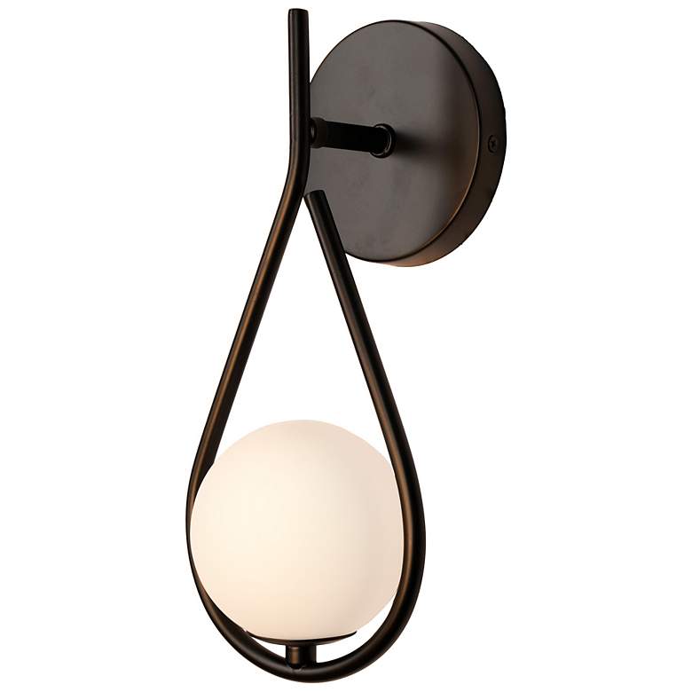 Image 3 Teardrop 12" High Black Wall Sconce more views