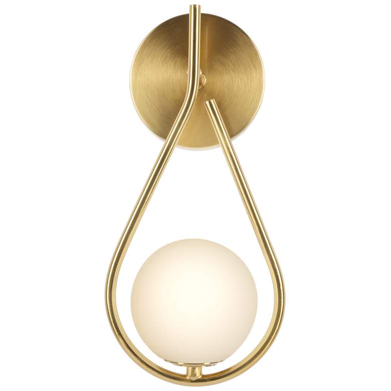 Image 1 Teardrop 12" High Brushed Gold Wall Sconce