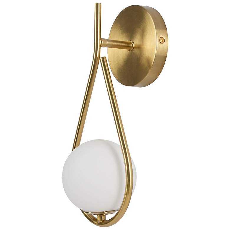 Image 3 Teardrop 12" High Brushed Gold Wall Sconce more views