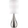 Teardrop 21" High Brushed Nickel Table Lamp