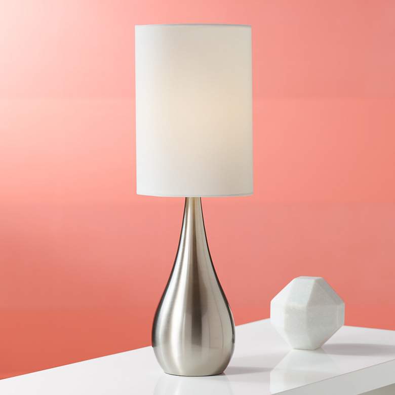 Teardrop 21&quot; High Brushed Nickel Table Lamp