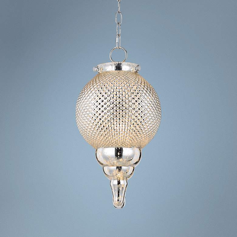 Image 1 Teardrop 9" Wide Pattern Glass Globe Mini Pendant