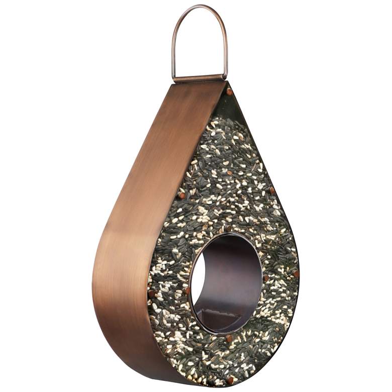 Image 1 Teardrop Fly-Thru™ Copper Metal Bird Feeder