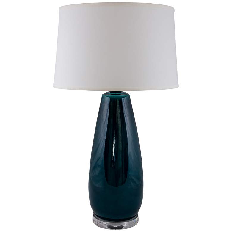 Image 1 Teardrop Tropical Turquoise Table Lamp with Acrylic Base