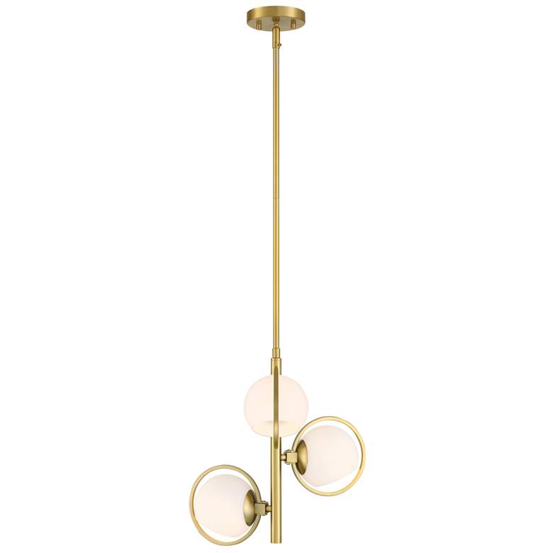 Image 1 Teatro 15 in. 3-Light Brushed Gold Modern Pendant Light