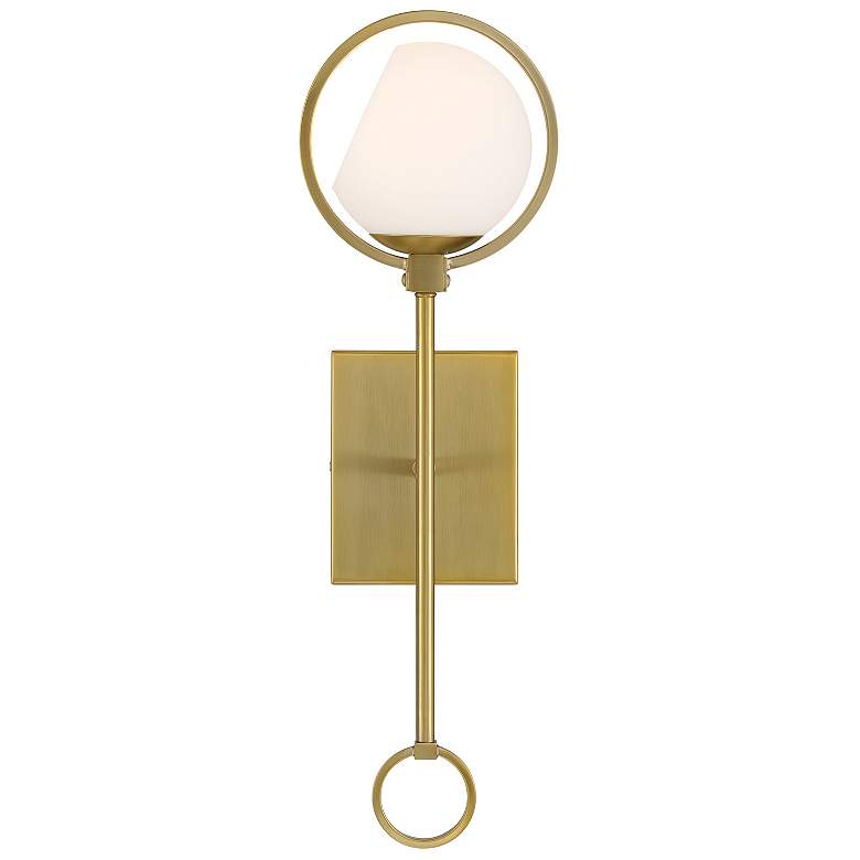 Image 1 Teatro 20 in. 1-Light Brushed Gold Modern Wall Sconce Light