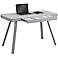Tech Clear Glass Brushed Nickel Desk