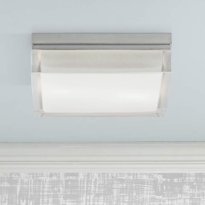 Image 1 Tech Lighting Boxie 9" Wide Square Frost Glass Ceiling Light
