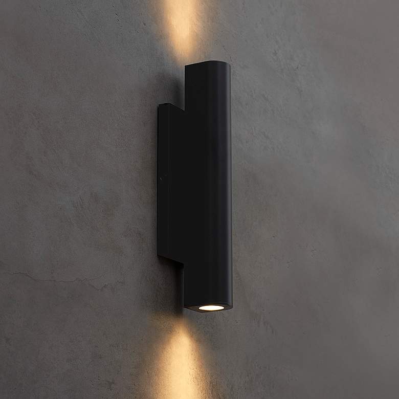 Image 1 Tech Lighting Chara 12 1/4 inchH Black LED Outdoor Wall Light