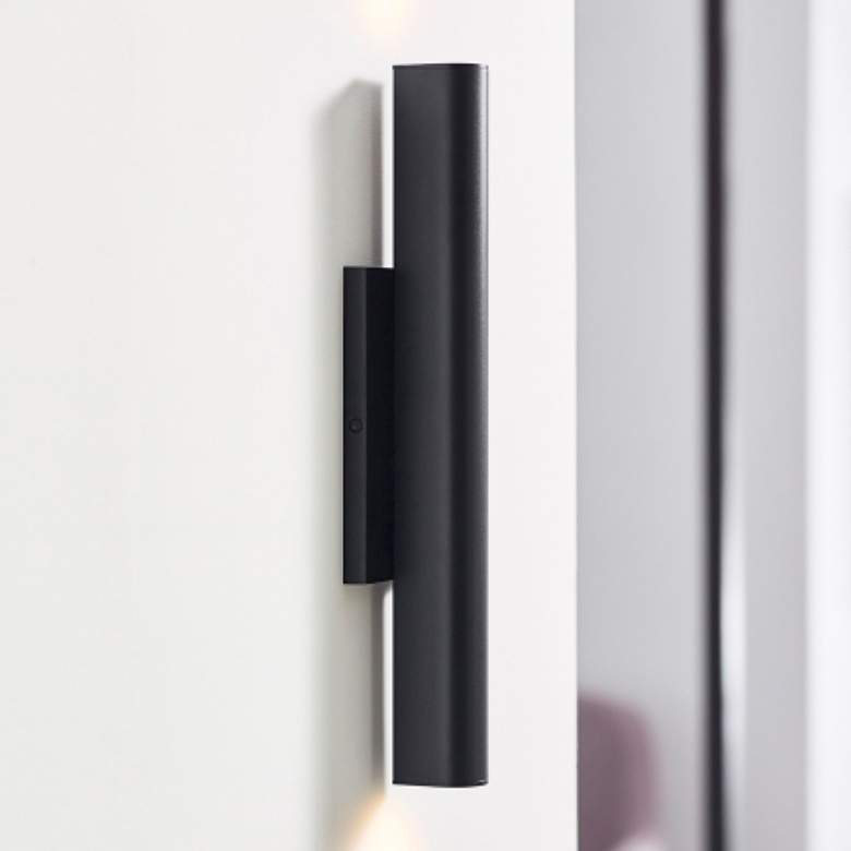 Image 1 Tech Lighting Chara 17 1/4"H Black LED Outdoor Wall Light