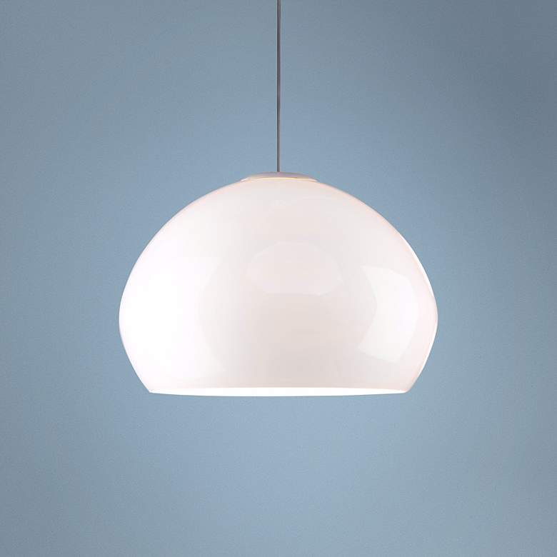 Image 1 Tech Lighting Cleo 9 3/4 inch Wide White Glass Pendant Light