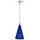 Tech Lighting Cone 4" Wide Blue Glass Monorail Mini Pendant
