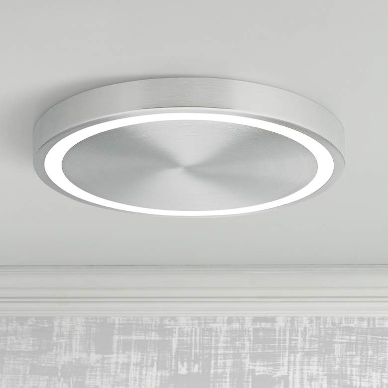 Image 1 Tech Lighting Crest 12 1/4"W Satin Nickel LED Ceiling Light