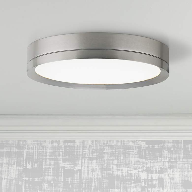 Image 1 Tech Lighting Finch 12" Round Nickel LED Ceiling Light