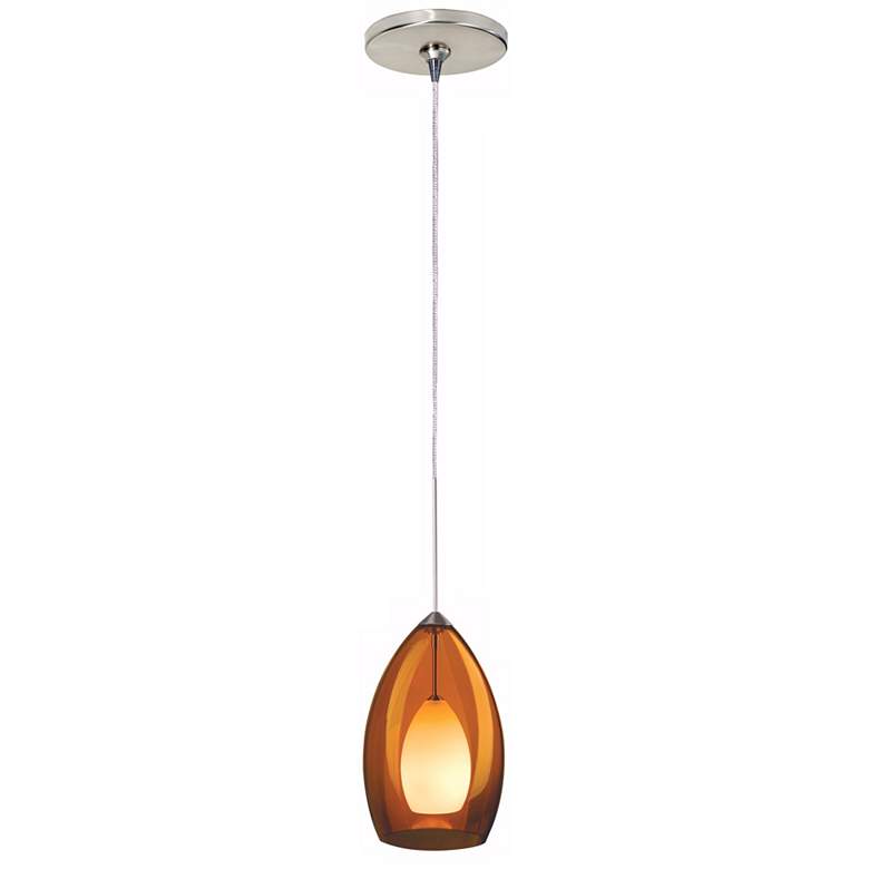 Image 1 Tech Lighting Fire 4 1/2"W Amber Glass Freejack Mini Pendant