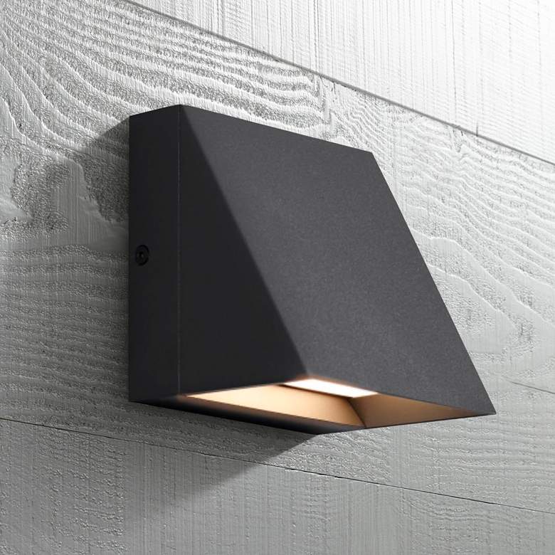 Image 1 Tech Lighting Pitch 5 inch High Black LED Outdoor Wall Light