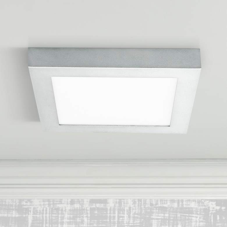 Image 1 Tech Lighting Tenur Square 11 3/4 inchW Silver LED Ceiling Light