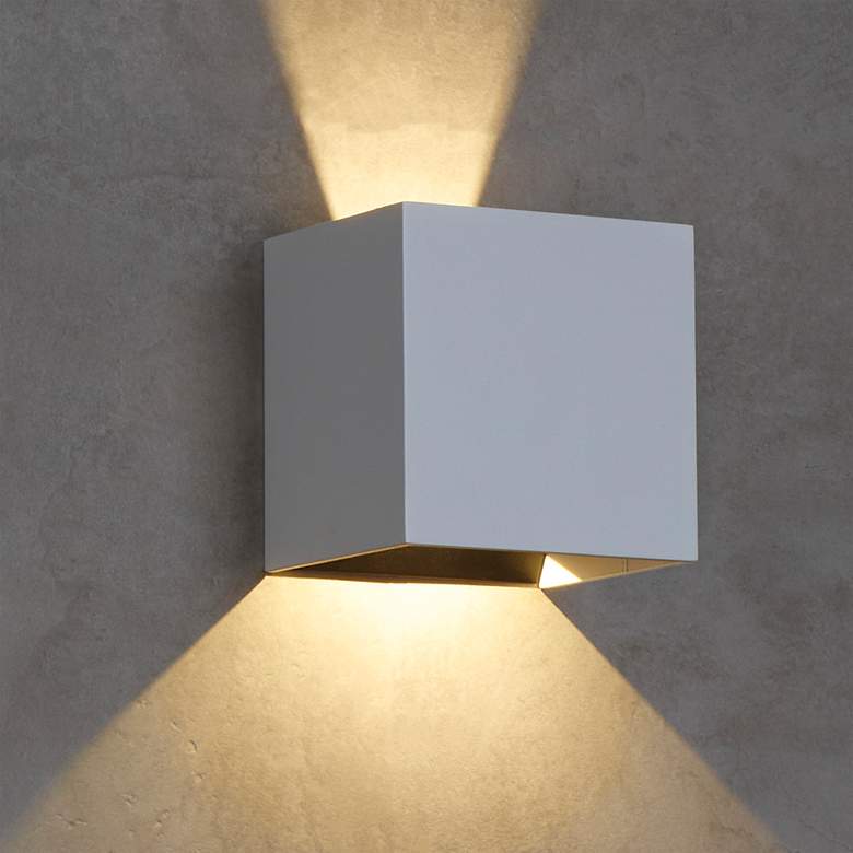 Image 1 Tech Lighting Vex 4 1/2"H White 2700K LED Outdoor Wall Light