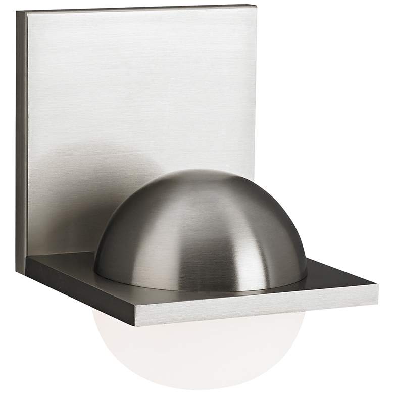 Image 1 Tech Sphere 6 3/4 inch High Satin Nickel Frost LED Wall Sconce