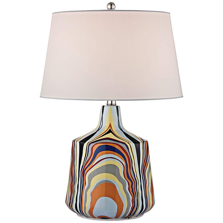 Image 1 Technicolor Multicolor Stripes Table Lamp