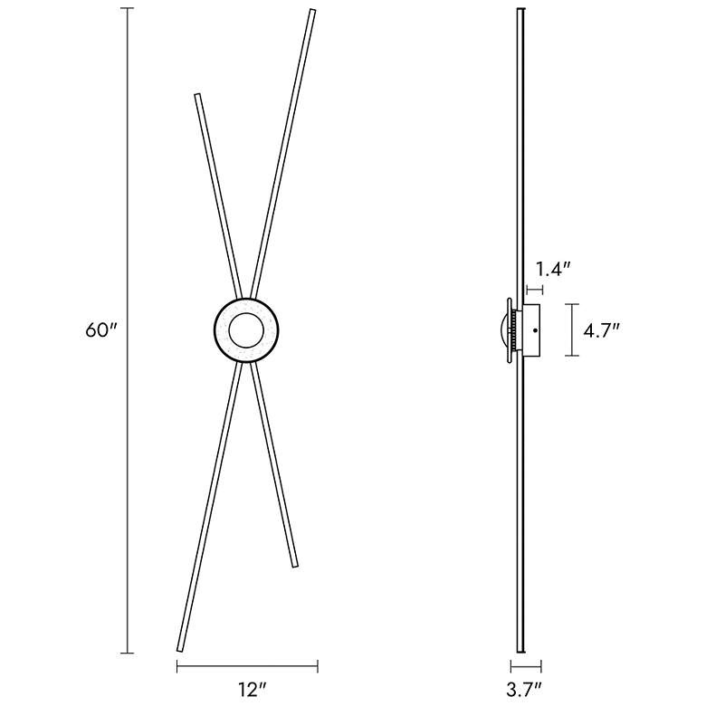 Image 3 Tecrdial 4-Light Gold LED Wall Sconces more views
