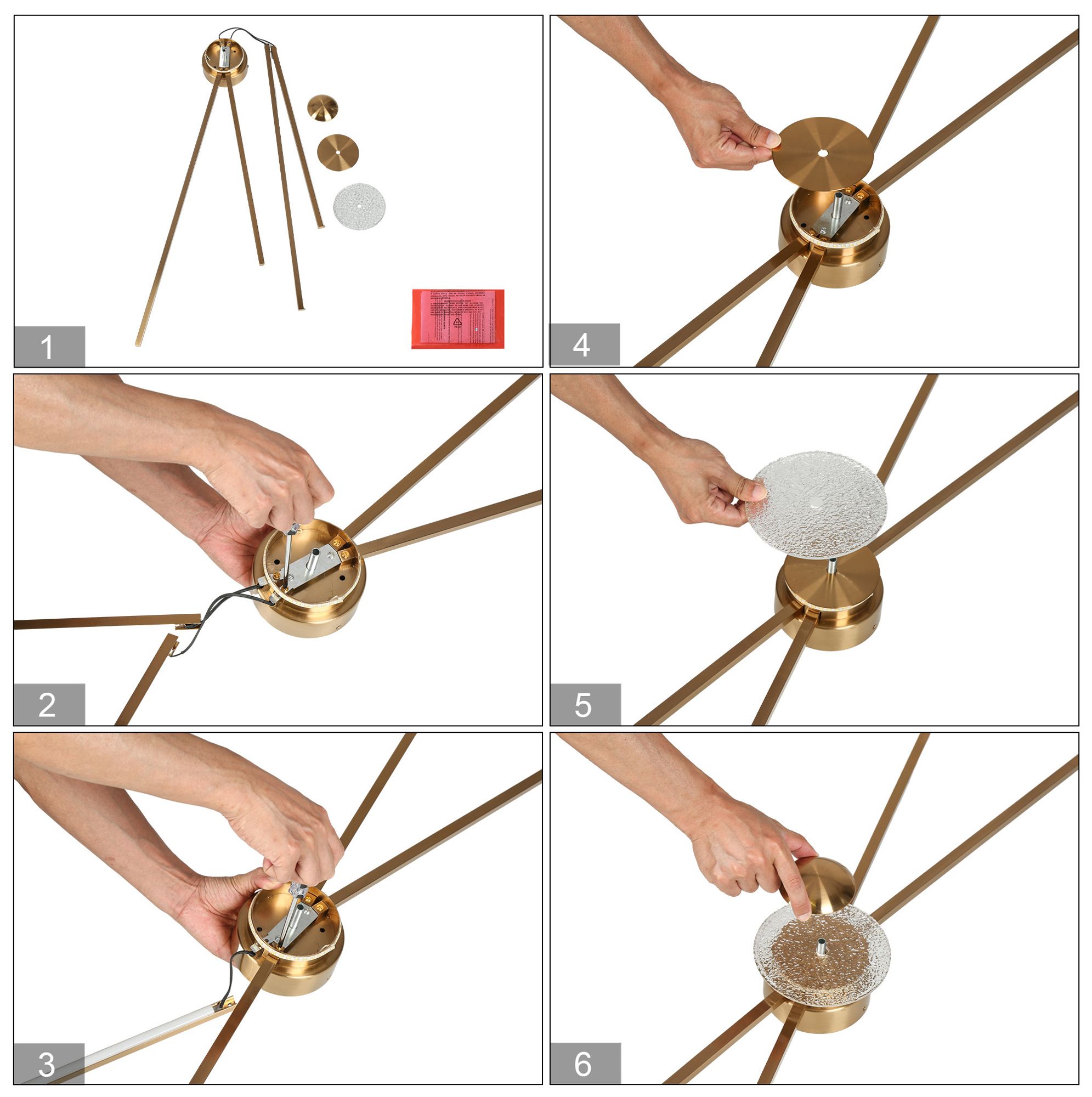 Tecrdial 4-Light Gold LED Wall Sconces