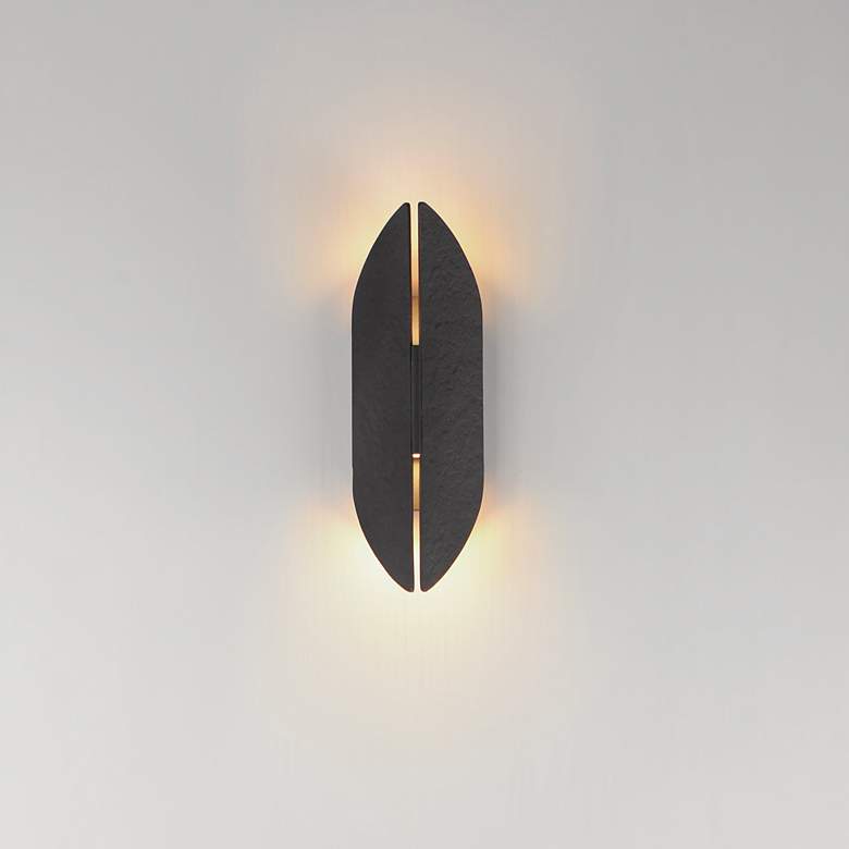 Image 3 Tectonic 14" Outdoor LED Sconce Black / Antique Brass more views