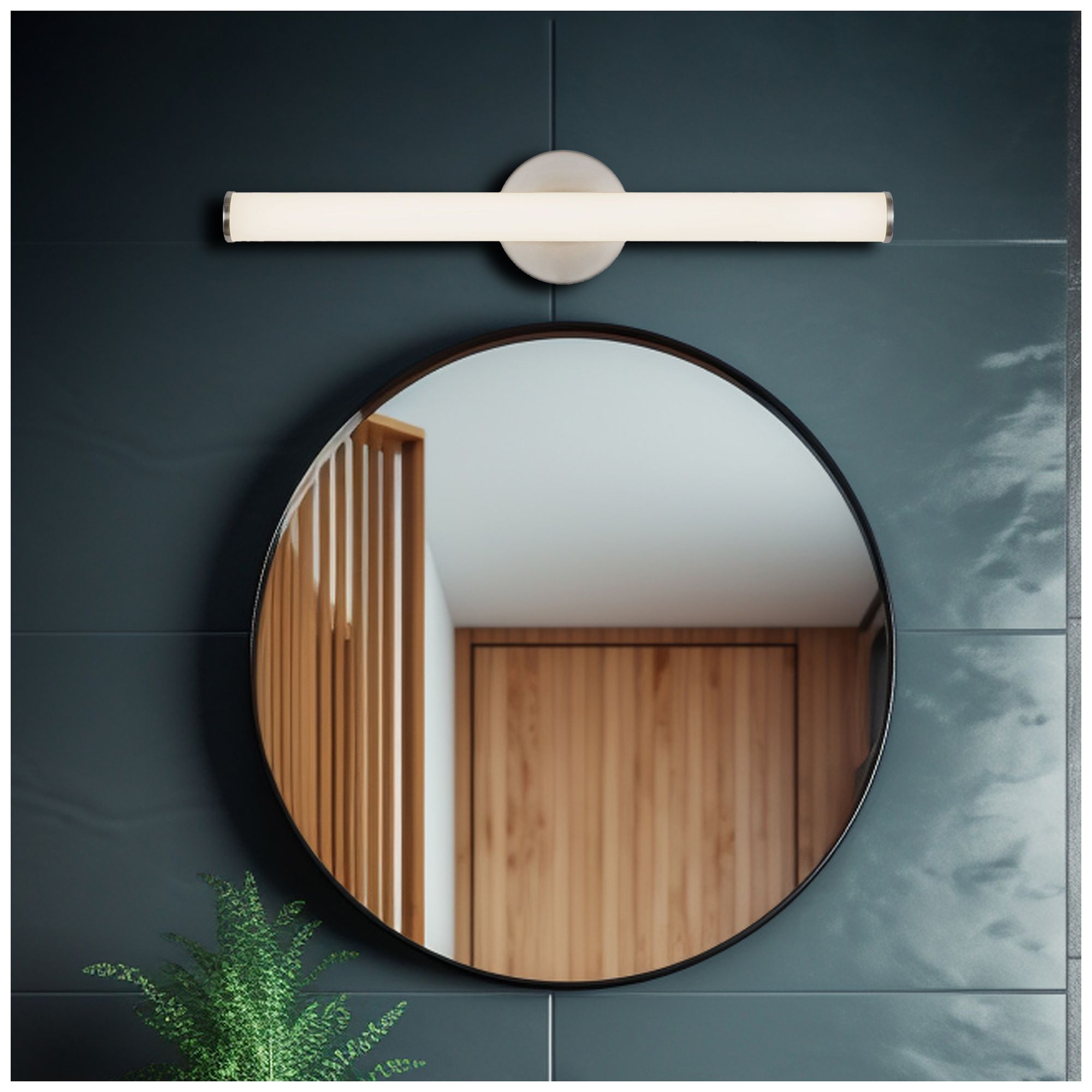 Image 7 Tectra 24-in Brushed Nickel dimmable LED Wall/Vanity Light more views