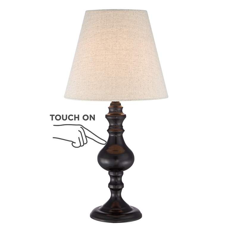 Image 1 Ted Dark Bronze Touch Accent Table Lamp with 6W LED Bulb