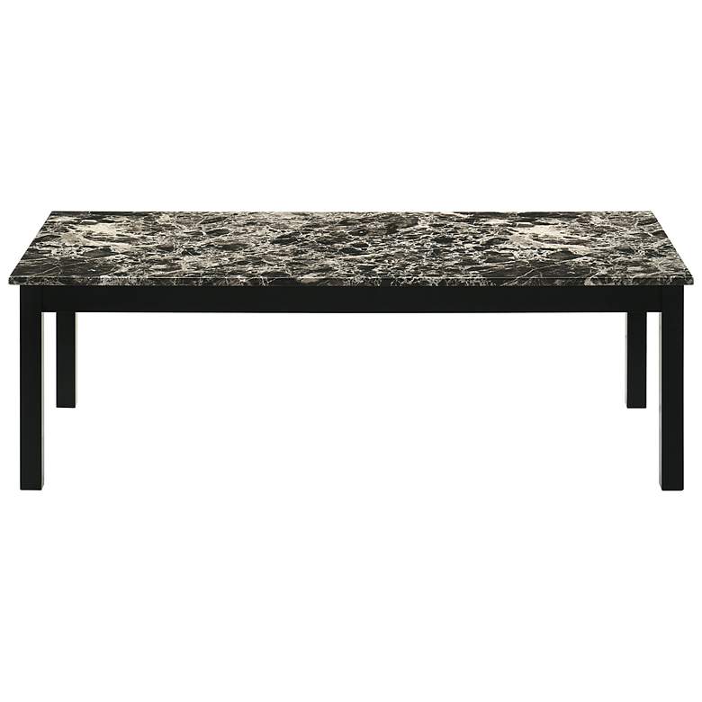 Image 4 Teed 3-Piece Black and White Faux Marble Top Coffee Table Set more views