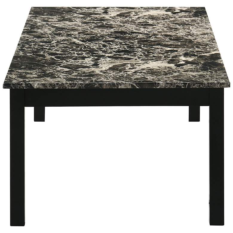 Image 5 Teed 3-Piece Black and White Faux Marble Top Coffee Table Set more views