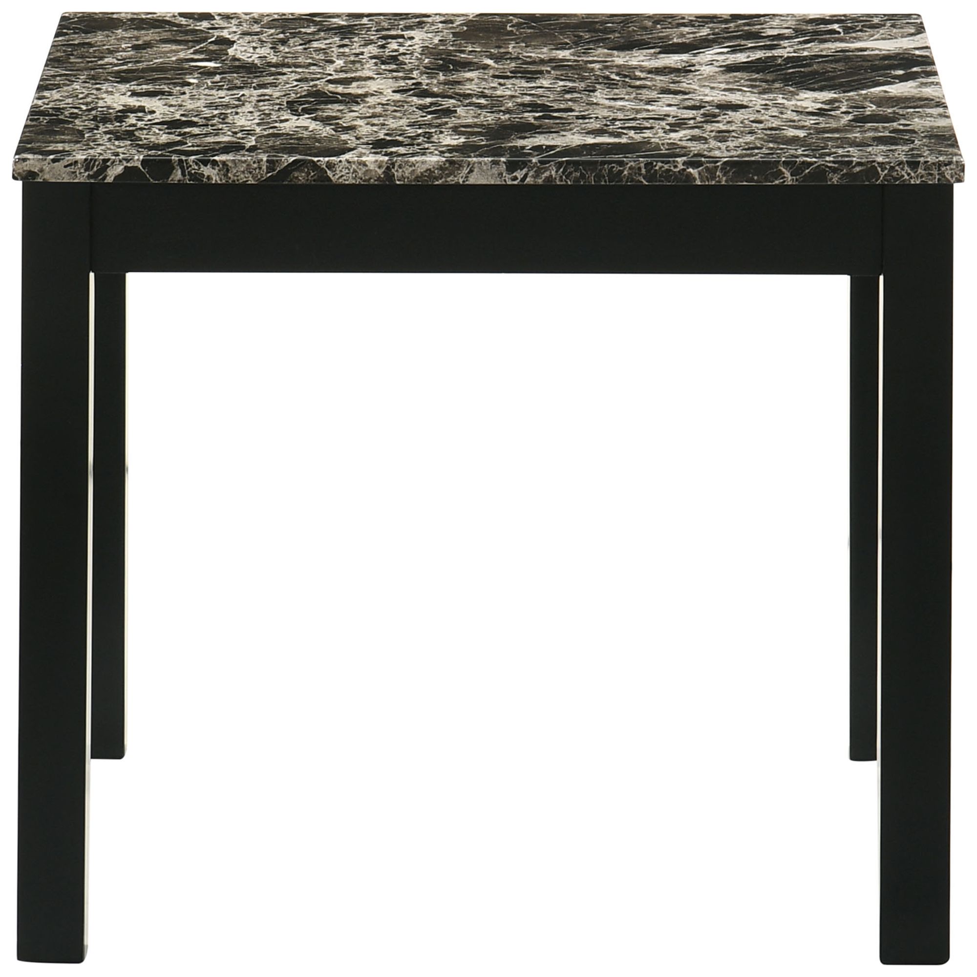 Teed 3-Piece Black and White Faux Marble Top Coffee Table Set